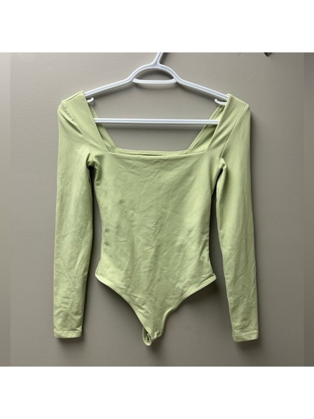 Babaton Contour Square Neck Green Bodysuit